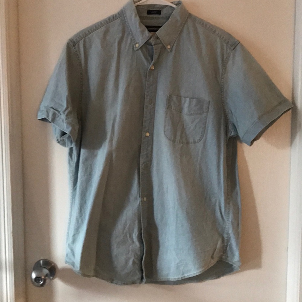 Denim J Crew Short Sleeve Button Down